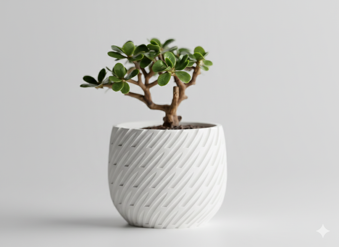 Modern Woven-Texture Planter [3d Printed] MI PRINTS