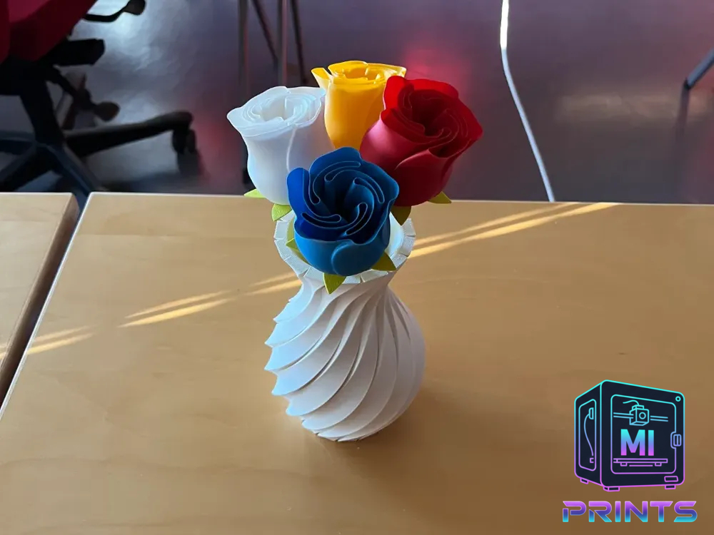 Floral Spiral Vase [3d Printed] MI PRINTS