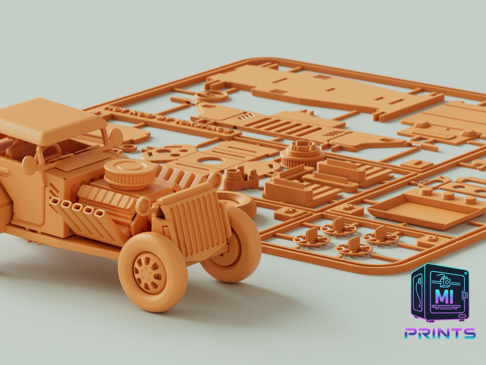 Hot Rod Vintage Puzzle Car Toy [3d Printed] MI PRINTS