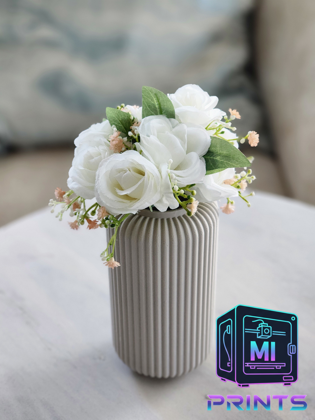 Fluted Flower Vase [3d Printed] MI PRINTS