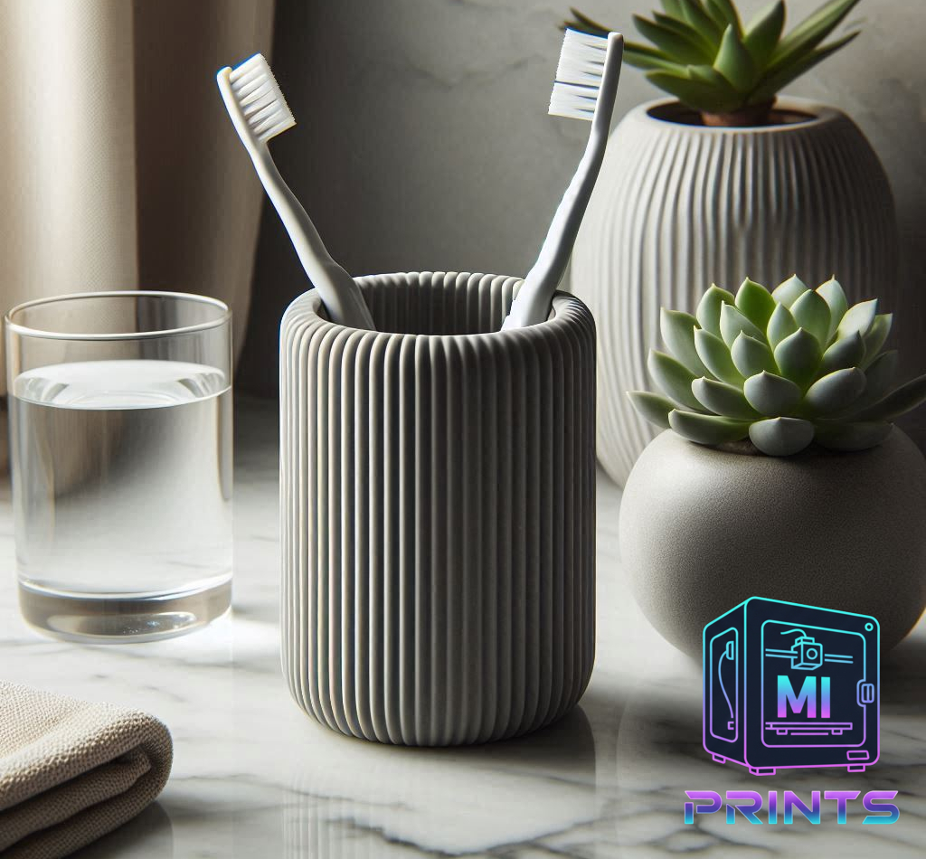 Fluted Toothbrush Toothpaste holder [3d Printed] MI PRINTS