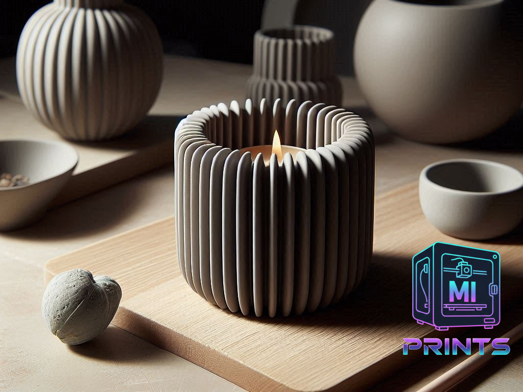 Fluted Candle Holder [3d Printed] MI PRINTS