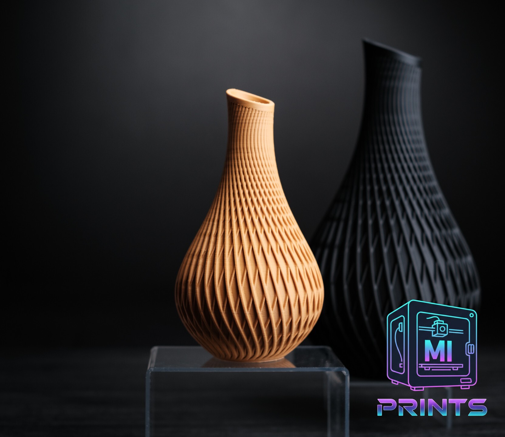 Premium Modern Lattice Textured Vase [3d Printed] MI PRINTS