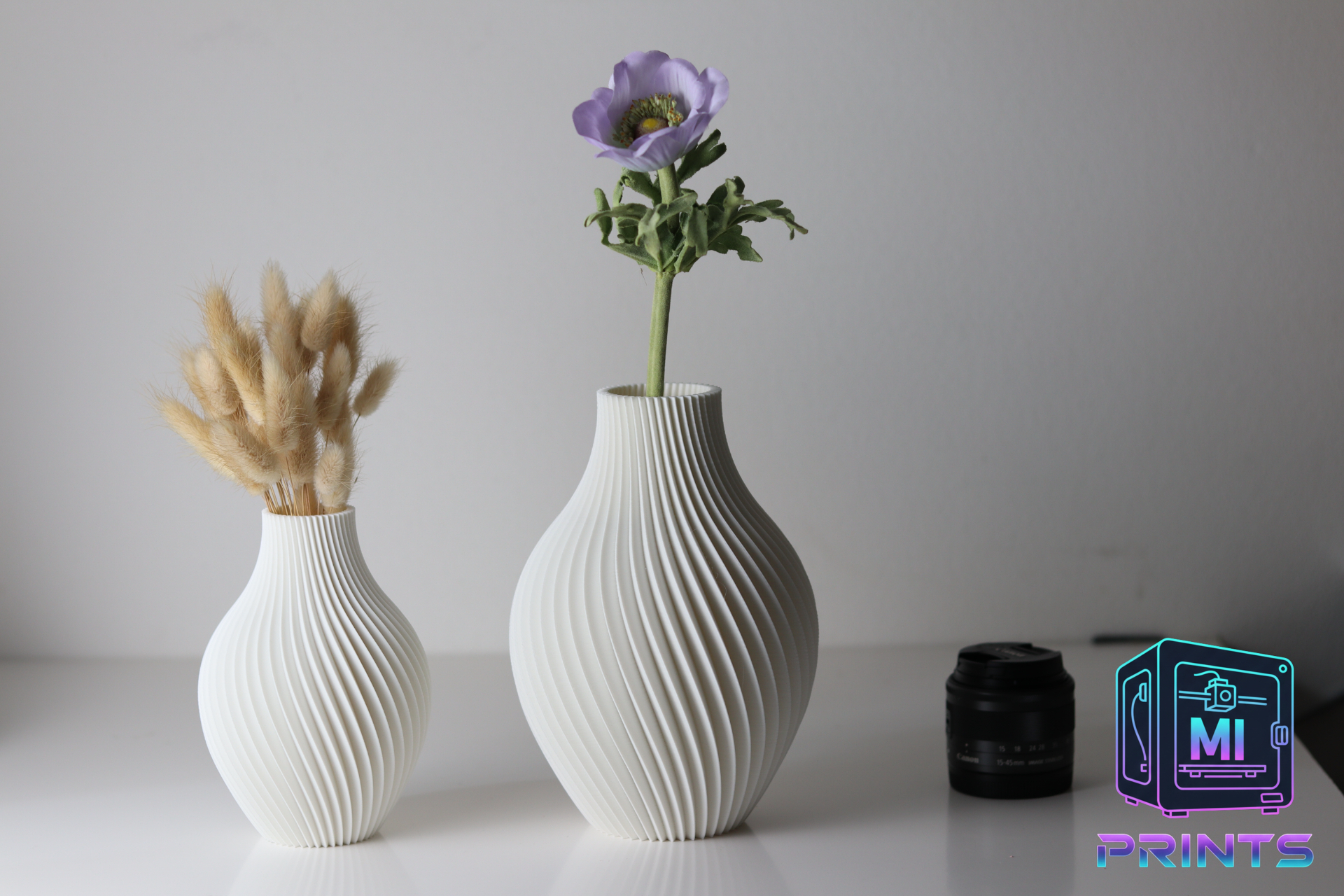 Spiral Ribbed Vase [3d Printed] MI PRINTS