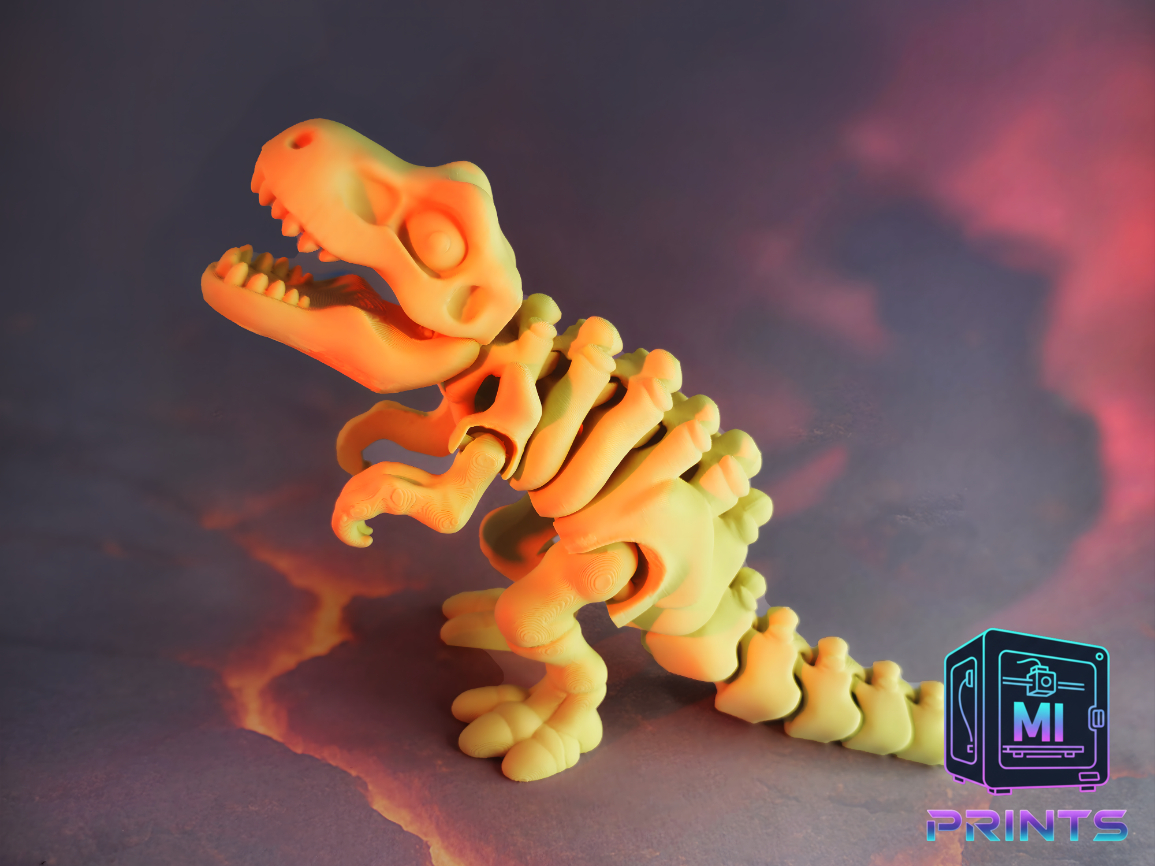 Articulated T-Rex Skeleton Flexi Dinosaur [3d Printed] MI PRINTS