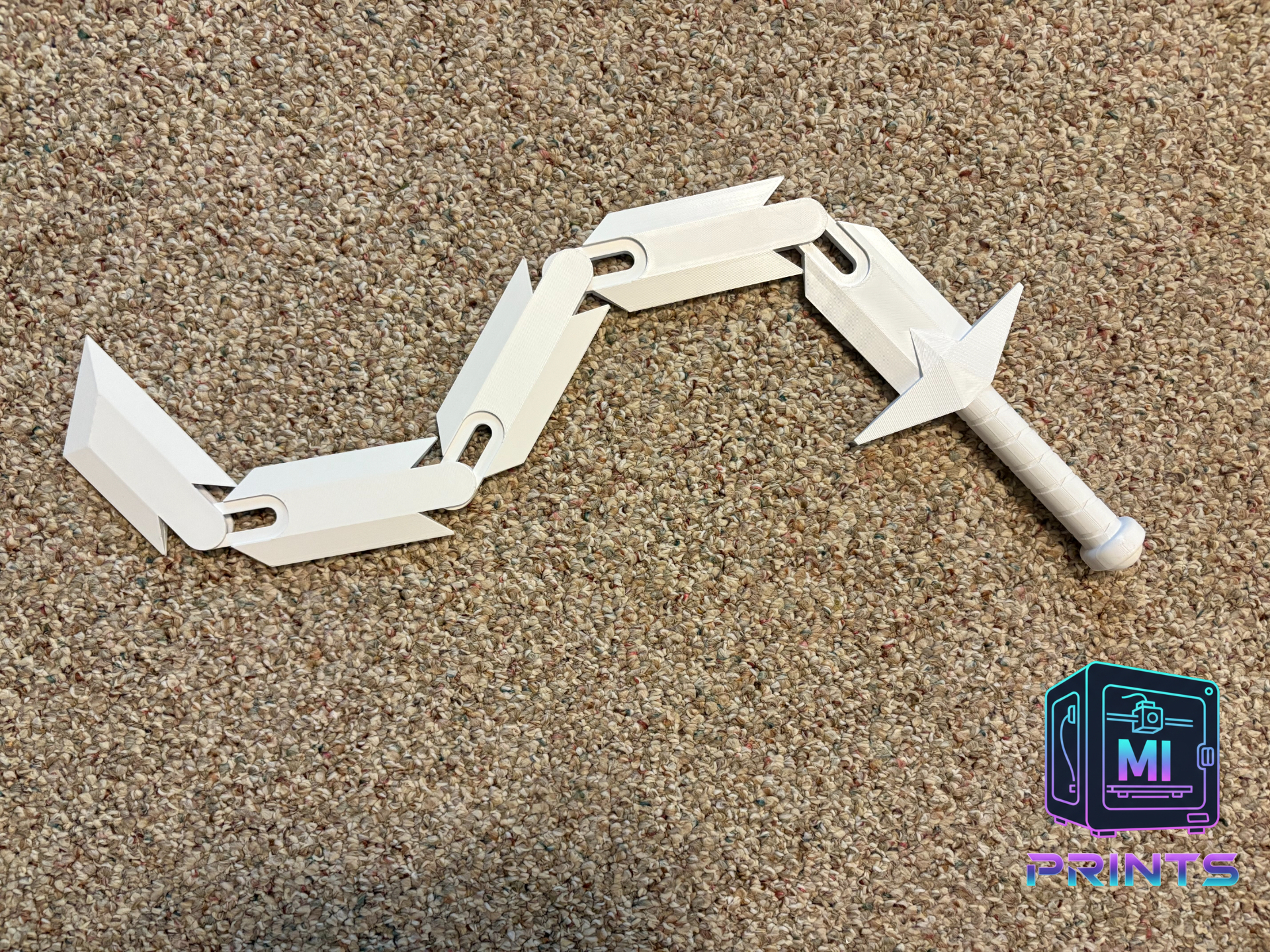 Articulated Segmented Whip Sword Cosplay Display Prop [3d Printed] MI PRINTS