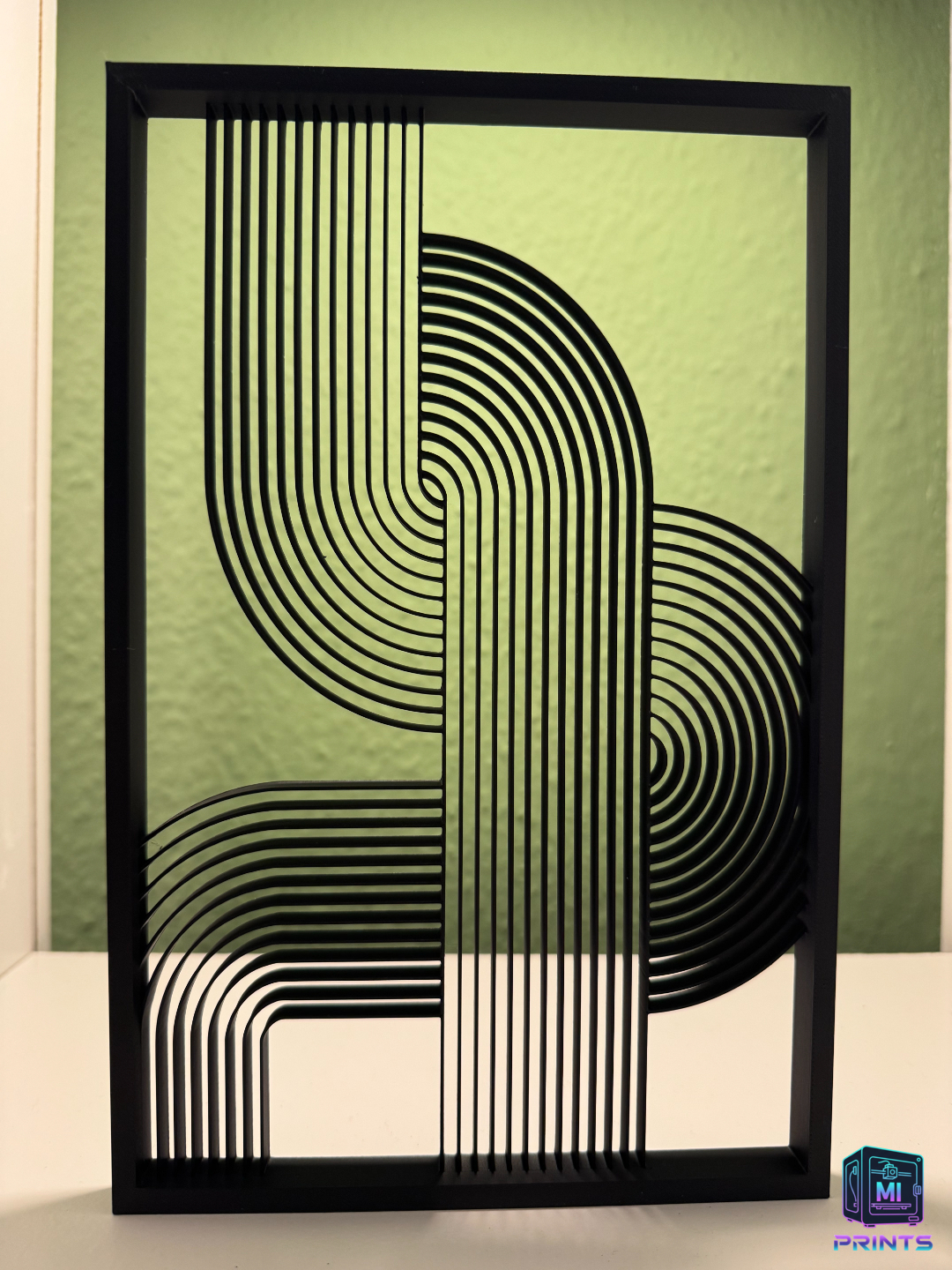 Retro-Modern Geometric Linear Wall Sculpture Art [3d Printed] MI PRINTS