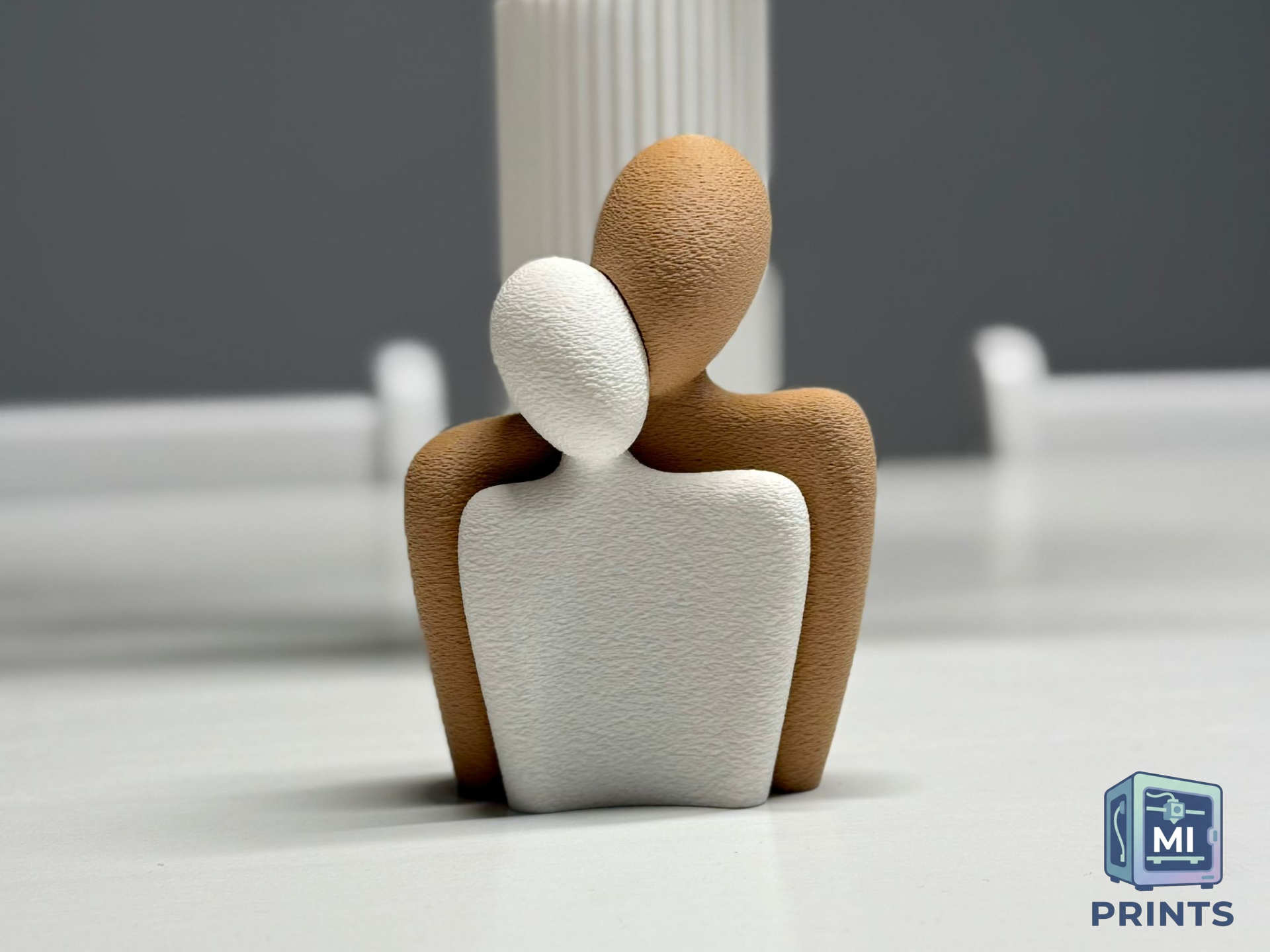 "The Soul Bond" Modern Abstract Figurative Couple Sculpture [3d Printed] MI PRINTS